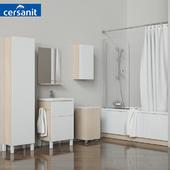 Набор ванн и мебели "Smart" с шторками "Easy" и мягкими шторками, тм Cersanit