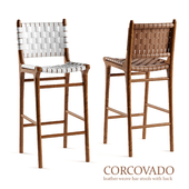 Corcovado Leather Weave Barstool