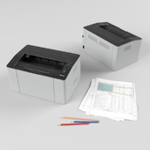 Лазерный принтер samsung SL-M2022 со стопкой бумаг