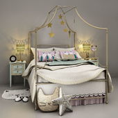 PBteen Maison Canopy bed with decor