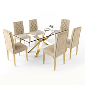 Cameron Velvet Dining Chair and Meridian Furniture Capri Dining