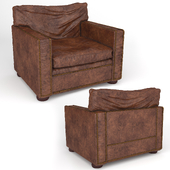 Distressed Leather 1 Seater