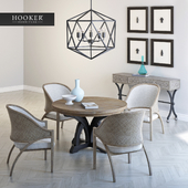 Ravenna Console, Affinity Sling Back Chair, Corsica Dark Round Dining Table