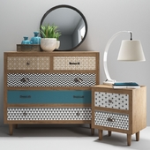 KARE design Capri - chest of drawers and bedside table