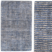 Carpet Dash & Albert Stripe Indigo Hand Knotted Rug