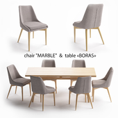 Столовый набор, стол Boras, стул Marble