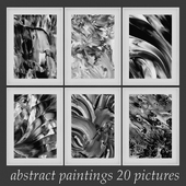 Set of paintings abstract mono