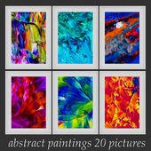 Set of paintings abstract color