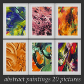 Set of paintings abstract vintage