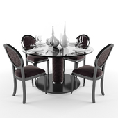 Elegant Velvet Lacquered Dining Chair