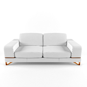 Bianca Leather Standard Sofa in White Rose Gold