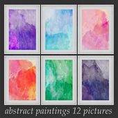 Set of paintings abstract watercolor