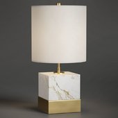 Rockport Marble and Brass Square Accent Table Lamp