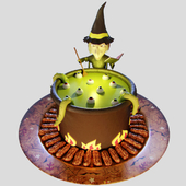 Cake "Witch" with mastic