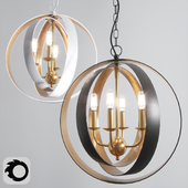 Two Tone Triple Sphere Chandlier Small