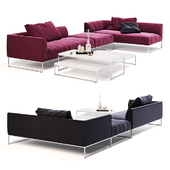Cor Mell Lounge Sofa & Pouf (firm upholstered)