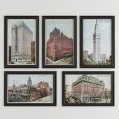 Collection of New York Vintage Posters with Frame