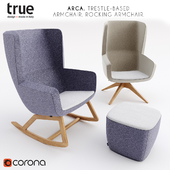 ARCA. Trestle-based armchair. Rocking armchair.