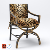 Macayla Mirrored Leopard-Print Armchair