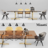 Minotti Catlin Dining Table and Leslie Dining Chairs