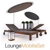 Lounge set - sunbed, umbrella, lantern