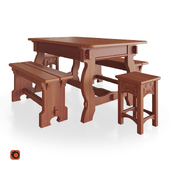 Kitchen table, bench, stool Hobbit