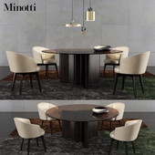Minotti Lou Dining Table and Amelie Dining Chair