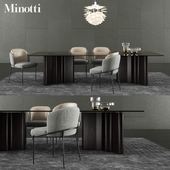 Minotti Lou Dining Table & Fil Noir Dining Chair