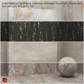 4 materials (seamless) - stone, plaster - set 5