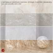 4 materials (seamless) - stone, plaster - set 6