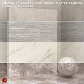 4 materials (seamless) - stone, plaster - set 7