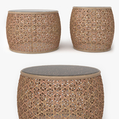 Coffee Table Side Table Rattan Round