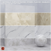 4 materials (seamless) - stone, plaster - set 8