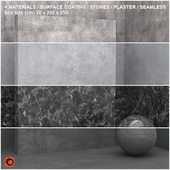 4 materials (seamless) - stone, plaster - set 9