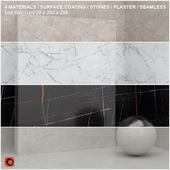 4 materials (seamless) - stone, plaster - set 12
