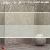 4 materials (seamless) - stone, plaster - set 13