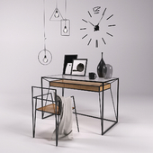 Work desk with decor