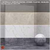 4 materials (seamless) - stone, plaster - set 14