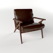 Cavett Leather Wood Frame Chair