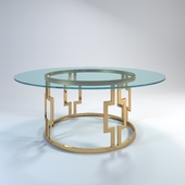Modern glass and metal coffee table