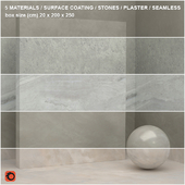 5 materials (seamless) - stone, plaster - set 17