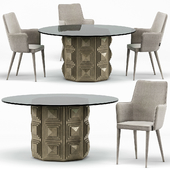 Holen Dining Chair, Gwyneth Round Dining Table