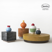 BAXTER LOREN coffee tables with Matteo Thun vases