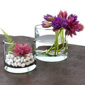 Flower arrangement in a glass vase
