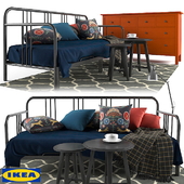 FYRESDAL-IKEA Daybed & HEMNES-IKEA 8-drawer dresser