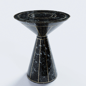 Maitland-Smith Marble Table with Brass Inlay