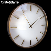 Crate and Barrel Brix Brass Wall Clock