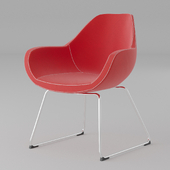 Red fabric office chair