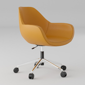 Orange leather office chair