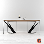 Origami table with decor